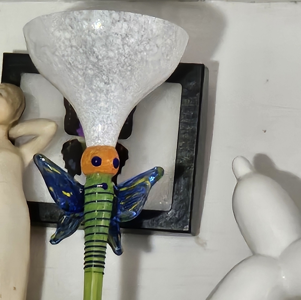 Colorful Glass Butterfly Drink And Bar Ware Martini Champagne - Picture 5 of 12